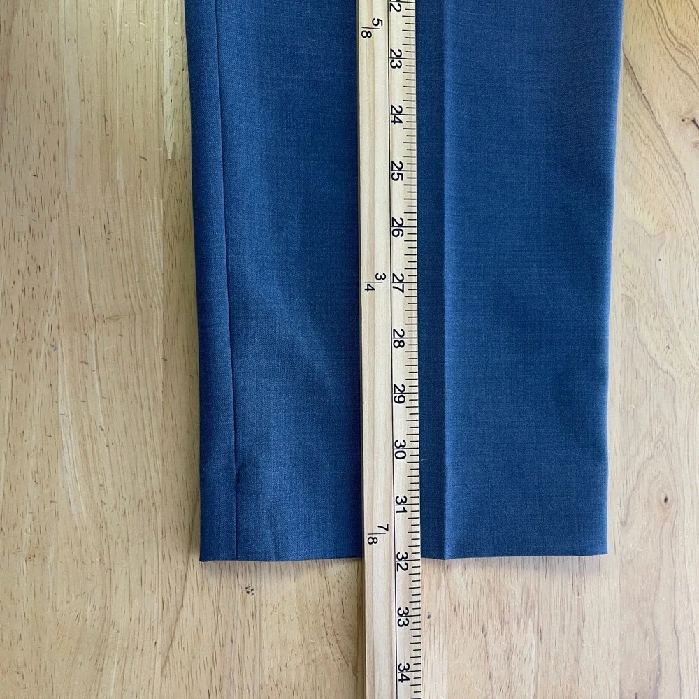 J.Crew Thompson Wool Blend Tapered Dress Pants Mens‎ 35x32 Stretch Blue Check